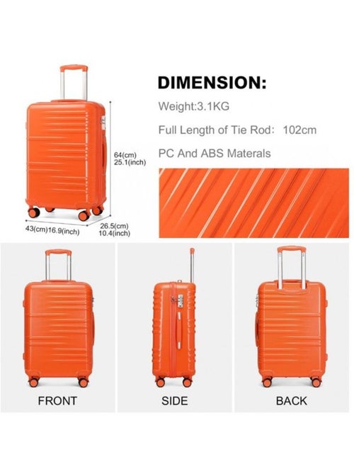 Valise grande taille - 64x43x26 cm abs 4 roulettes serrure tsa - british traveller - Kiabi Valise grande taille - 64x43x26 cm abs 4 roulettes serrure tsa - british traveller - Kiabi