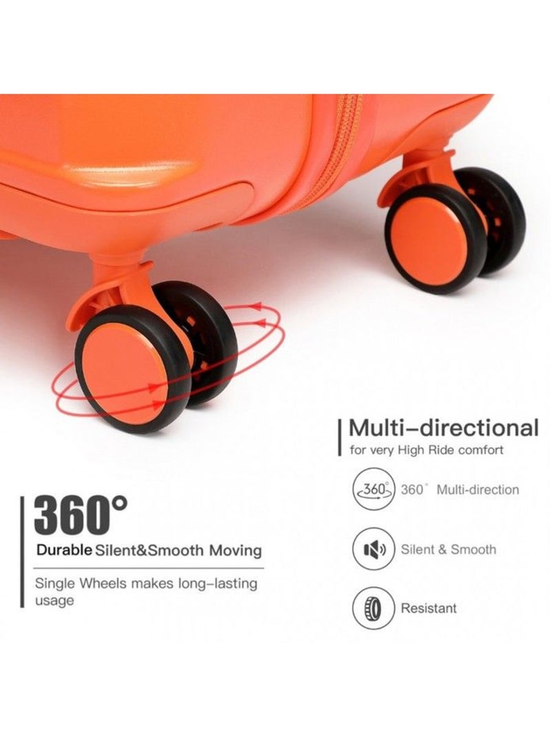 Valise grande taille - 64x43x26 cm abs 4 roulettes serrure tsa - british traveller Orange - Kiabi