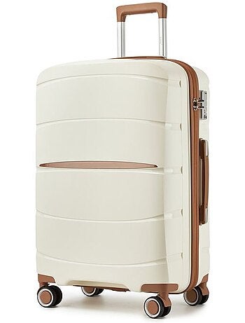 Valise grande taille - 66.5x45.5x24 cm polypropylène 4 roulettes serrure tsa - kono