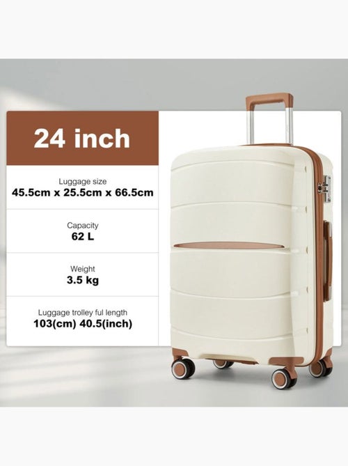 Valise grande taille - 66.5x45.5x24 cm polypropylène 4 roulettes serrure tsa - kono - Kiabi Valise grande taille - 66.5x45.5x24 cm polypropylène 4 roulettes serrure tsa - kono - Kiabi