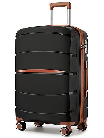 Valise grande taille - 66.5x45.5x24 cm polypropylène 4 roulettes serrure tsa - kono
