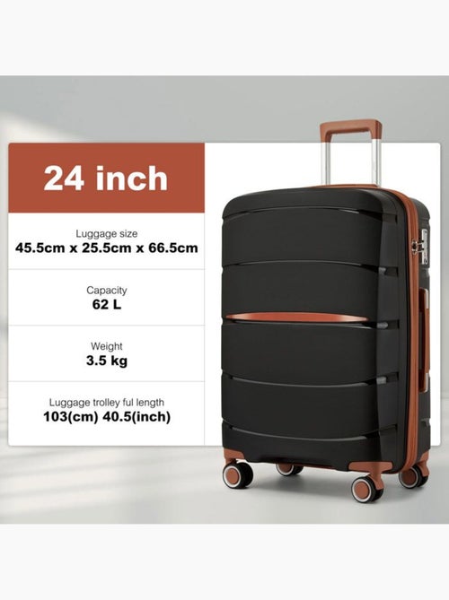 Valise grande taille - 66.5x45.5x24 cm polypropylène 4 roulettes serrure tsa - kono - Kiabi Valise grande taille - 66.5x45.5x24 cm polypropylène 4 roulettes serrure tsa - kono - Kiabi