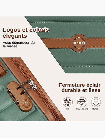 Valise grande taille - 66.5x45.5x25.5 cm abs+pc 4 roulettes serrure tsa - kono