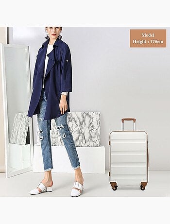 Valise grande taille - 66x45x26 cm abs 4 roulettes serrure tsa - kono