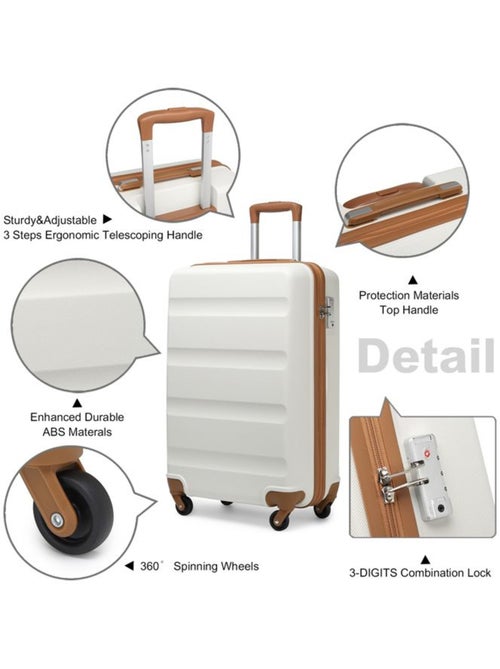 Valise grande taille - 66x45x26 cm abs 4 roulettes serrure tsa - kono - Kiabi