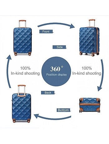 Valise grande taille - 73x47x30 cm 4 roulettes serrure tsa - british traveller