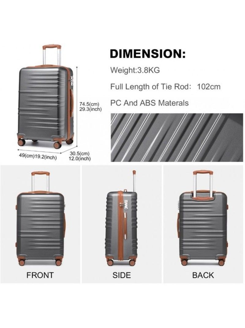 Valise grande taille - 74.5x49x30.5 cm - british traveller Gris - Kiabi