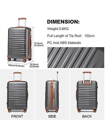 Valise grande taille - 74.5x49x30.5 cm abs - british traveller