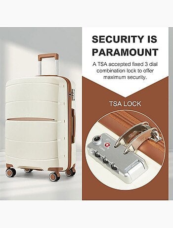 Valise grande taille - 75.5x50.5x29 cm polypropylène 4 roulettes serrure tsa - kono