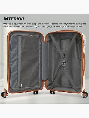 Valise grande taille - 75.5x50.5x29 cm polypropylène 4 roulettes serrure tsa - kono