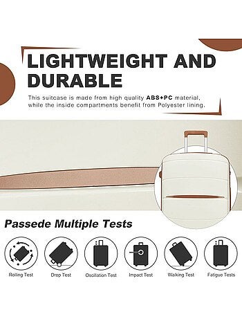 Valise grande taille - 75.5x50.5x29 cm polypropylène 4 roulettes serrure tsa - kono