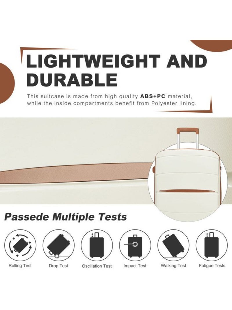 Valise grande taille - 75.5x50.5x29 cm polypropylène 4 roulettes serrure tsa - kono Blanc - Kiabi