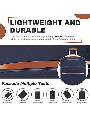 Valise grande taille - 75.5x50.5x29 cm polypropylène 4 roulettes serrure tsa - kono