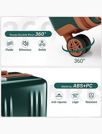Valise grande taille - 75x47.5x29.5 cm abs+pc 4 roulettes serrure tsa - kono