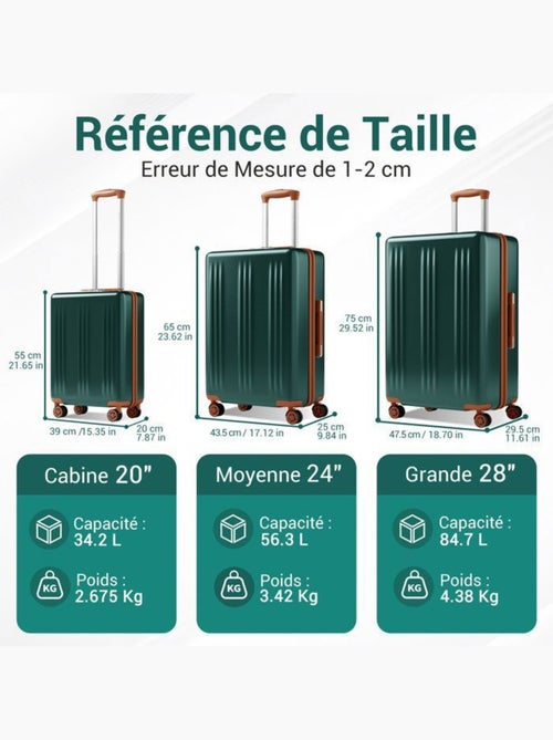 Valise grande taille - 75x47.5x29.5 cm abs+pc 4 roulettes serrure tsa - kono - Kiabi Valise grande taille - 75x47.5x29.5 cm abs+pc 4 roulettes serrure tsa - kono - Kiabi