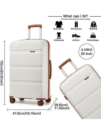 Valise grande taille - 75x47.5x29.5 cm pp 100 l tsa - kono