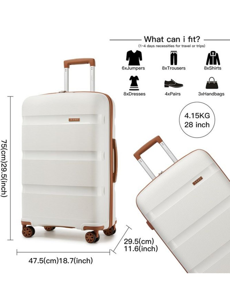 Valise grande taille - 75x47.5x29.5 cm pp 100 l tsa - kono Crème - Kiabi