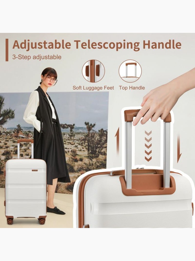 Valise grande taille - 75x47.5x29.5 cm pp 100 l tsa - kono Crème - Kiabi