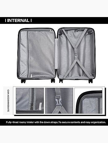 Valise grande taille - 75x47x29 cm abs - kono