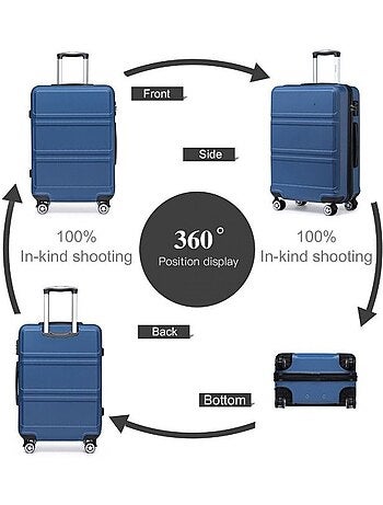 Valise grande taille - 75x48x30 cm abs 100 l tsa - kono