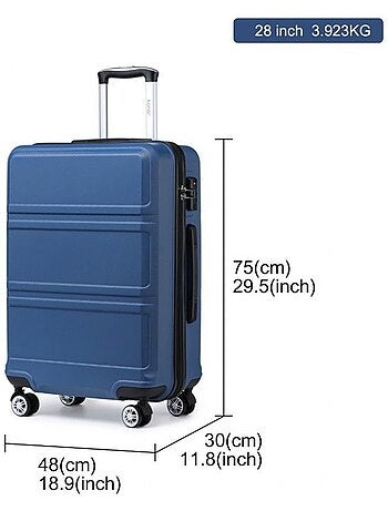Valise grande taille - 75x48x30 cm abs 100 l tsa - kono
