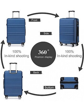Valise grande taille - 75x48x30 cm abs 100 l tsa - kono