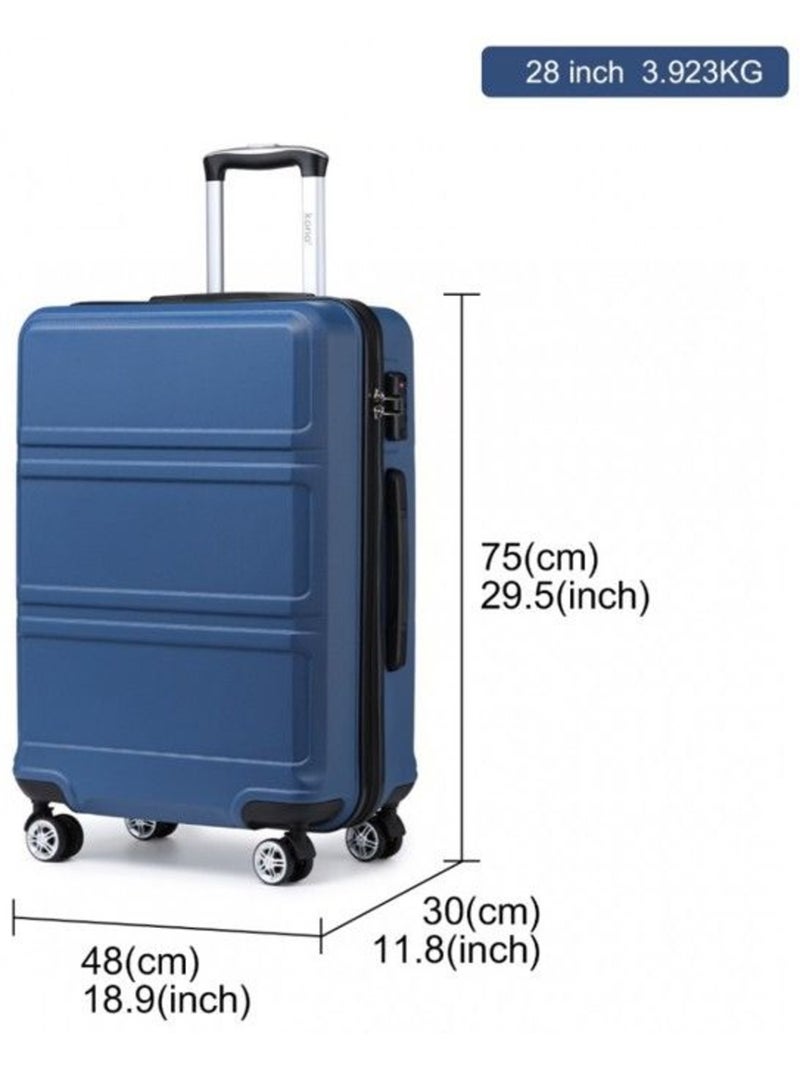 Valise grande taille - 75x48x30 cm abs 100 l tsa - kono Bleu - Kiabi