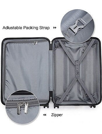 Valise grande taille - 75x48x30 cm abs 100 l tsa - kono