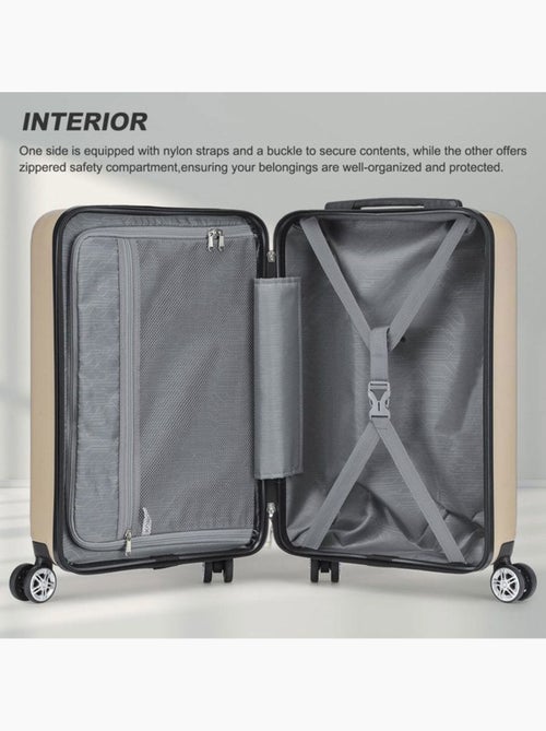 Valise grande taille - 75x48x30 cm abs+pc 4 roulettes serrure tsa - kono - Kiabi Valise grande taille - 75x48x30 cm abs+pc 4 roulettes serrure tsa - kono - Kiabi