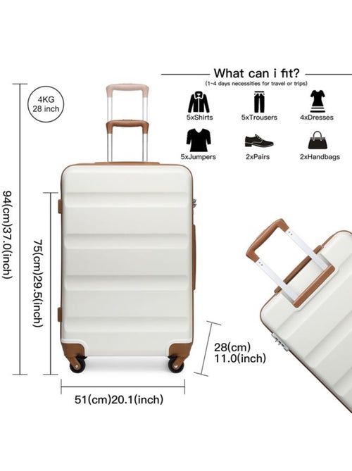 Valise grande taille - 75x51x28 cm abs 4 roulettes serrure tsa - kono - Kiabi Valise grande taille - 75x51x28 cm abs 4 roulettes serrure tsa - kono - Kiabi
