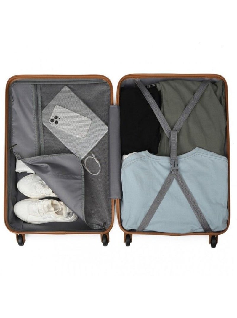 Valise grande taille - 75x51x28 cm abs 4 roulettes serrure tsa - kono Blanc - Kiabi