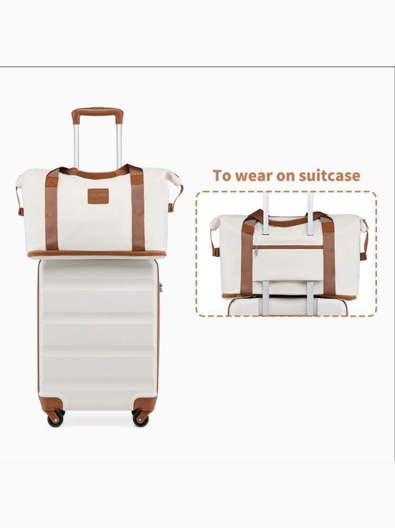 Valise grande taille - 75x51x28 cm abs 63 l à code - kono Crème - Kiabi
