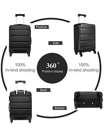 Valise grande taille - 75x51x28 cm abs + pc 90 l tsa - kono