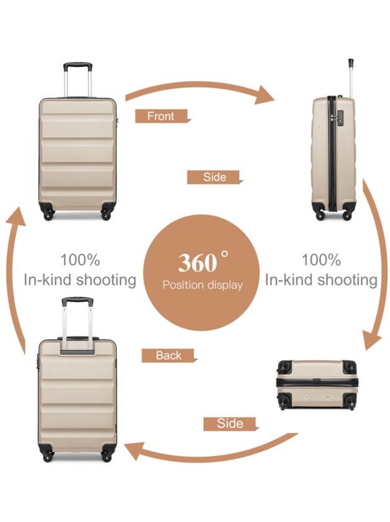 Valise grande taille - 75x51x28 cm abs+pc 4 roulettes - kono Beige - Kiabi
