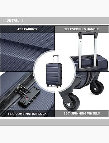 Valise grande taille - 75x51x28 cm abs+pc 4 roulettes - kono