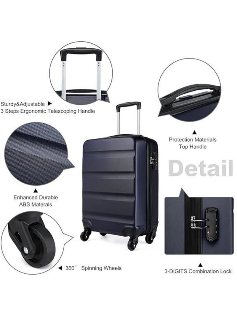 Valise grande taille - 75x51x28 cm abs+pc 4 roulettes - kono Bleu - Kiabi