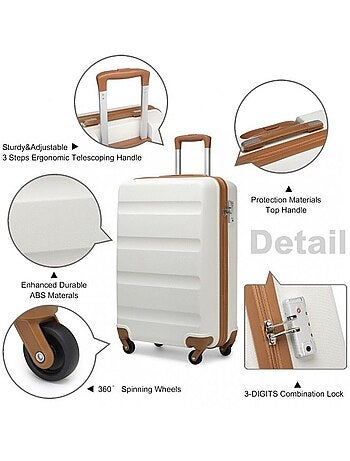 Valise grande taille - 75x51x28 cm rigide 100 l tsa - kono