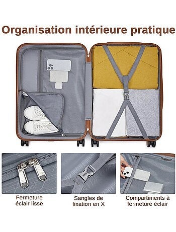 Valise grande taille - 76.5x50.5x29 cm abs + pc 94 l tsa - kono