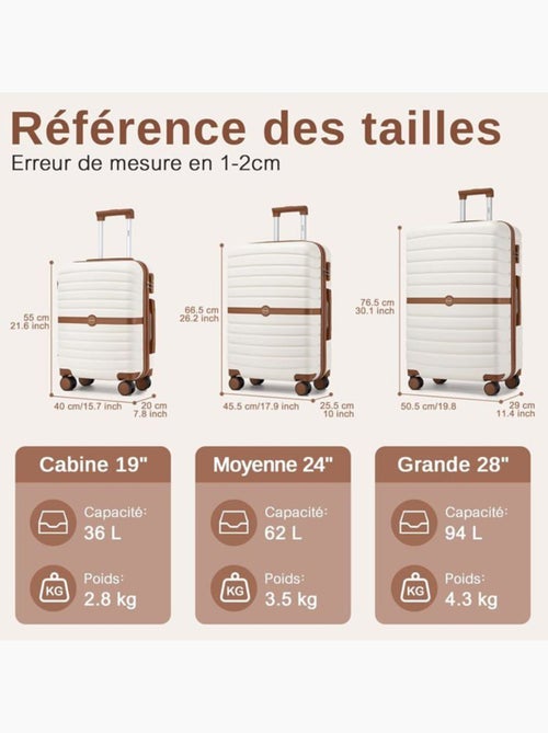Valise grande taille - 76.5x50.5x29 cm abs+pc 4 roulettes serrure tsa - kono - Kiabi Valise grande taille - 76.5x50.5x29 cm abs+pc 4 roulettes serrure tsa - kono - Kiabi