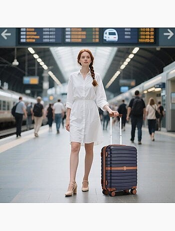Valise grande taille - 76.5x50.5x29 cm abs+pc 4 roulettes serrure tsa - kono