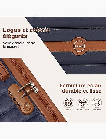Valise grande taille - 76.5x50.5x29 cm abs+pc 4 roulettes serrure tsa - kono