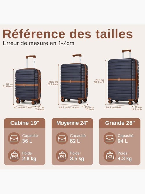 Valise grande taille - 76.5x50.5x29 cm abs+pc 4 roulettes serrure tsa - kono - Kiabi Valise grande taille - 76.5x50.5x29 cm abs+pc 4 roulettes serrure tsa - kono - Kiabi