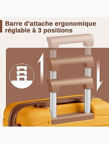 Valise grande taille - 76.5x50.5x29 cm abs+pc 4 roulettes serrure tsa - kono