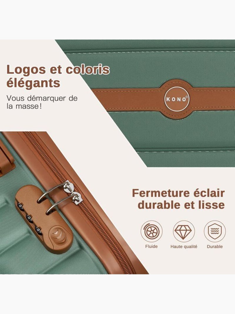 Valise grande taille - 76.5x50.5x29 cm abs+pc 4 roulettes serrure tsa - kono Vert - Kiabi
