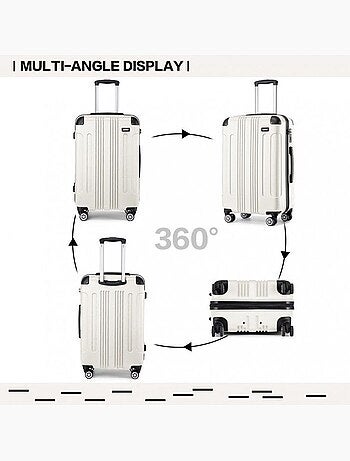 Valise grande taille - 76x50x30 cm abs 114 l à code - kono