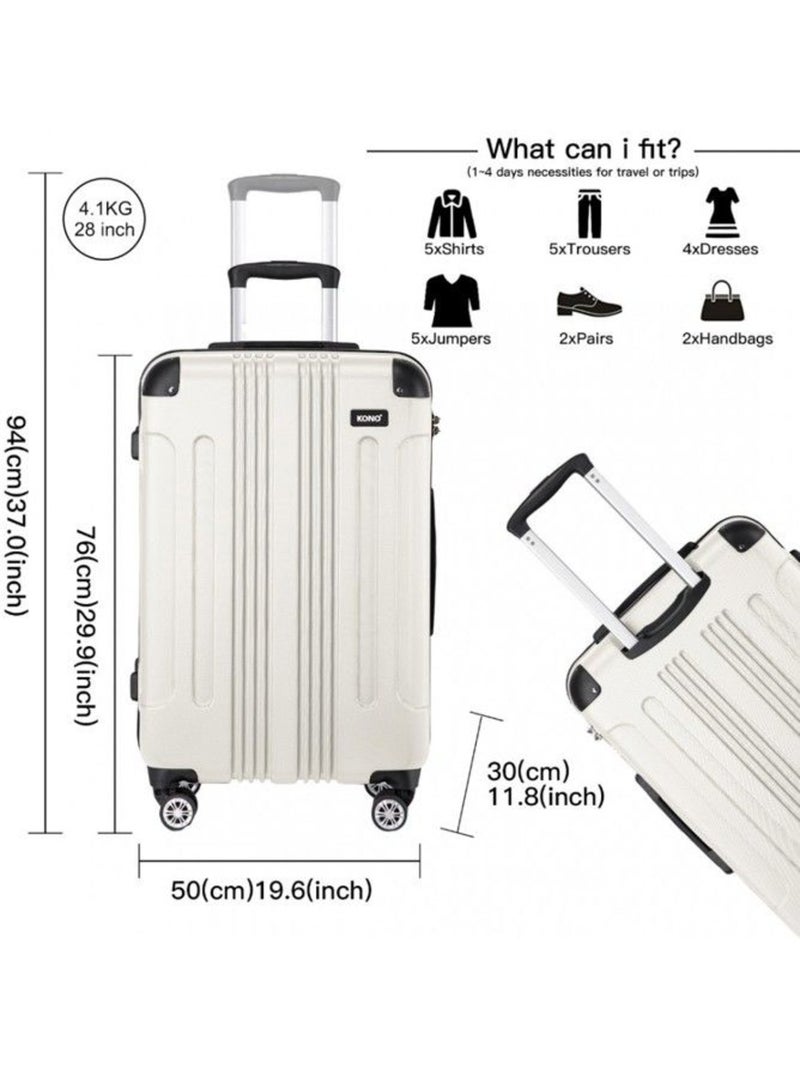 Valise grande taille - 76x50x30 cm abs 114 l à code - kono Beige - Kiabi