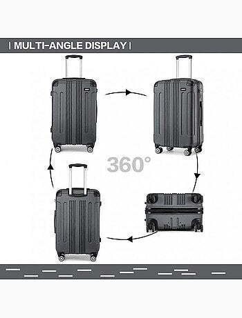 Valise grande taille - 76x50x30 cm abs 114 l à code - kono