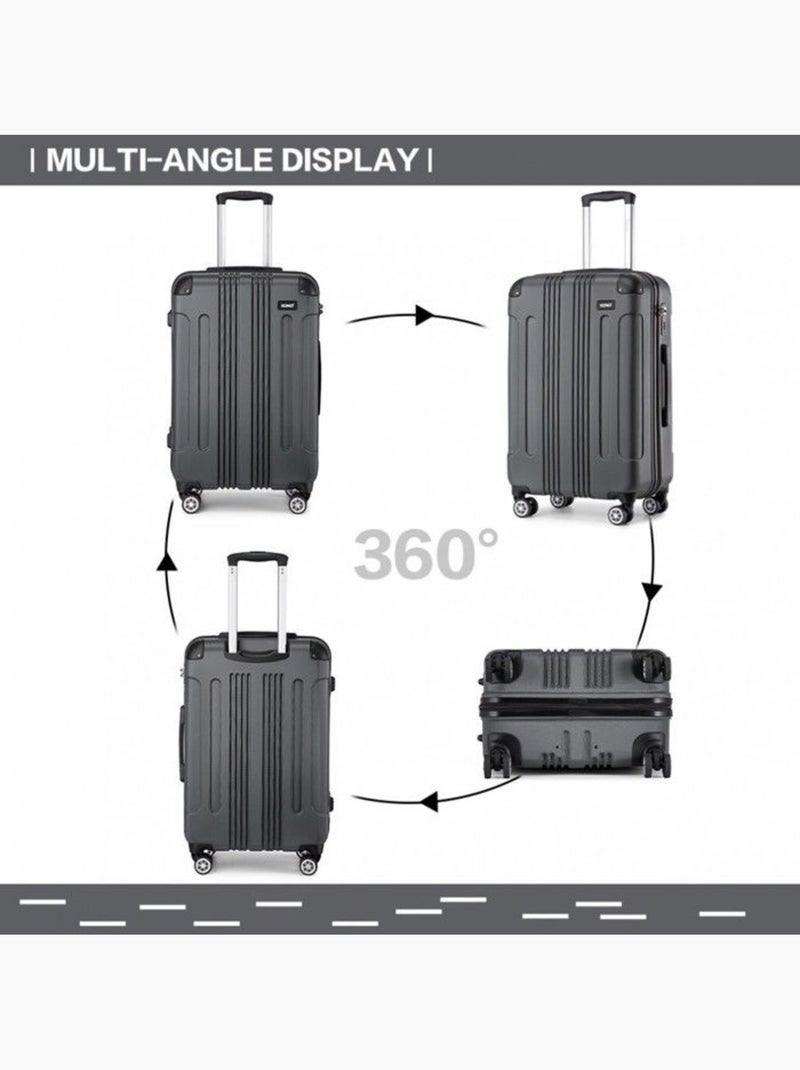 Valise grande taille - 76x50x30 cm abs 114 l à code - kono Gris - Kiabi