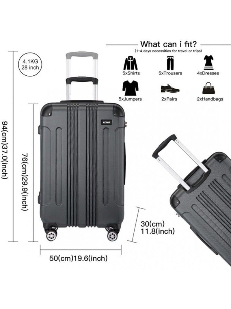 Valise grande taille - 76x50x30 cm abs 114 l à code - kono Gris - Kiabi