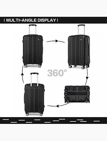 Valise grande taille - 76x50x30 cm abs 114 l à code - kono